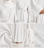 Ensemble Abaya deux pièces uni EVE YJE117, robe longue à manches longues pour femmes musulmanes modestes, pour la prière quotidienne et les mariages