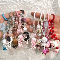 DIY CRYBABY porte-clés sac accessoires LABUBU POP MART personnalisé sac breloque chaîne Skullpanda porte-clés téléphone chaîne