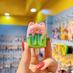 2025 nouvelles femmes sac pendentif accessoires couleur bonbon acrylique crème glacée perlé porte-clés porte-clés en gros prêt à expédier - Product Image 6