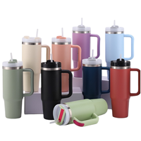 Promotion Mug isotherme en acier inoxydable 40oz/30oz avec paille, gobelet sous vide avec logo laser