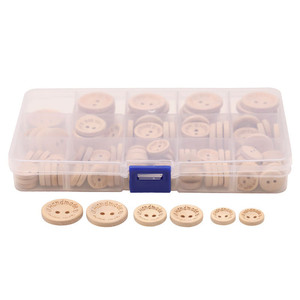 140 cái nút gỗ thủ công màu sắc tự nhiên kiểu chân <span class=keywords><strong>2</strong></span> lỗ cho bé tự làm trang phục & Phụ Kiện Nút gỗ Thư Tình thủ công - Product Image 3