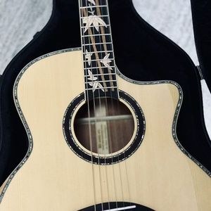 Violão Acústico Cutaway Artesanal de <span class=keywords><strong>40</strong></span> Polegadas de Alta Qualidade em Madeira Maciça com Acabamento em Sapele e Braço em Mogno - Product Image 6