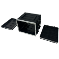 Boîtier de transport léger en plastique ABS rigide OEM 8U pour montage en rack, avec sac en filet zippé simple pour le rangement d'un amplificateur de puissance