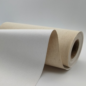 Rotolo di tela in lino teso bianco/nero stampabile con pigmenti, opaca, impermeabile, 260GSM, 180x200 cm - Product Image 4