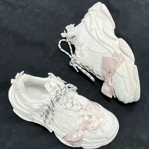 High Quality Luxury Designer Shoes pink Leather Breathable Mesh Anti-Slip Sneakers Men Women Retro Fashion Casual - Product Image 1