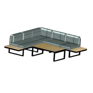 [BeNK] Modern Acacia Wood Outdoor Sofa Sets <b>for</b> Porch, Garden, Backyard Powder-coated Steel Frame, Customized <b>Cushion</b> Color - Product Image 1