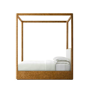 Minimalist Burl Wood Veneer Bedroom Furniture Fabric Upholstered King <strong>Canopy</strong> <strong>Bed</strong> <strong>Frame</strong> <strong>Queen</strong> Size Princess <strong>Bed</strong> <strong>Canopy</strong> for Kids - Product Image 4