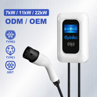 Stasiun Pengisian Daya Mobil Listrik WallBox 11kW Berkualitas Tinggi Tipe 2 CE Portabel untuk Hunian dengan Aplikasi Parkir OCPP 2.0