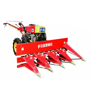 Corn stalk harvester Rice Mini Combine Harvester For Wheat And Rice Walking tractor supporting pepper soybean windrower