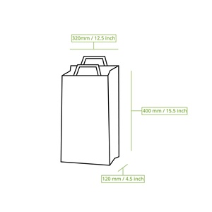 Bolsas de papel reciclado tamaño XL 32x12x40cm, bolsas de compras con asa reforzada de kraft para supermercado - Product Image 2
