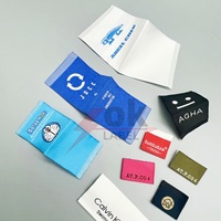 Étiquettes tissées personnalisées pour vêtements, en tissu de luxe haute densité, pour col de t-shirt, avec logo de marque privée