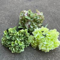 Groene Hortensia Single Flower Soft Nep Bruiloft Bloem Voor Valentijnsdag Voor Buitenlandse Handel Simulaties Groothandel Beschikbaar
