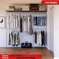 Armoire en métal, chambre ouverte, chambre locative, dressing simple, combinaison de structure en acier, armoire de rangement robuste et durable