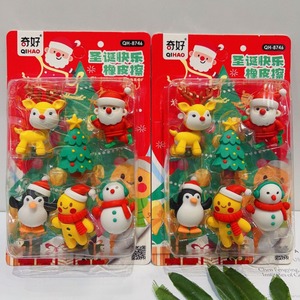 Gommes de papeterie scolaire en forme de dessin animé de Noël, jouet éducatif pour étudiants, gomme à assembler - Product Image 4