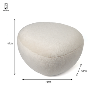 Vente en gros en usine tabouret de maquillage beige <span class=keywords><strong>moelleux</strong></span> en forme de galet <span class=keywords><strong>pouf</strong></span> confortable pour chambre à coucher et maison - Product Image 1