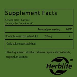 Cápsulas Vegetarianas de Rhodiola Rosea, Venta Caliente OEM/ODM, Apoyo para el Cerebro, el Estrés y el Estado de Ánimo - Sin OMG, 60 Cápsulas - Product Image 2