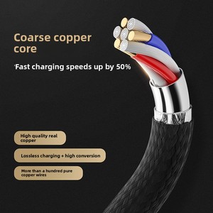 Câble <span class=keywords><strong>USB</strong></span> C multicolores en alliage de zinc avec lumière LED, charge rapide 3A, câble <span class=keywords><strong>USB</strong></span> Type-C tressé pour iPhone, Android, Xiaomi - Product Image 4