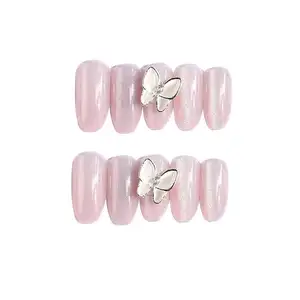 Nail Art machine pour faux ongles Finger Red Color Free Sample 100 Pcs Acrylic Full Cover Pink Girls Little Girls Press On Nails