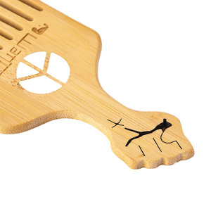 Bamboo <b>Wide</b> Tooth <b>Comb</b> Large Size Fist Shape For Hair Styling Home Use - Product Image 3