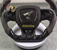 Volant sport en cuir perforé PU en fibre de carbone forgée noire avec palettes de changement de vitesse Dodge SRT Charger Hellcat 2015-2022