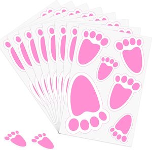 Autocollants d'empreinte de lapin de pâques autocollants pieds de lapin sol s'accroche décalcomanies d'impression de patte pour le jeu de fête de pâques jeu de chasse aux oeufs décoration de la maison - Product Image 1