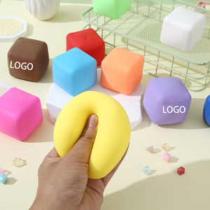 Custom Logo Ice Cube Squishy Toys Square Shape Stress Cube Relief Maltose <b>Squeeze</b> <b>Ball</b> Sensory Toys - Product Image 1