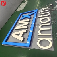 Letreros de Canal de Acrílico 3D Premium Personalizados para Exteriores, Logotipo Comercial Iluminado con LED, Letrero Publicitario para Oficina, Resistente al Agua