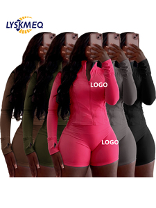 Completo Sportivo Estivo da <span class=keywords><strong>Donna</strong></span> Personalizzabile con Logo, Abbigliamento Casual per Palestra, Fitness, Yoga, Jogging, Set Due Pezzi con Pantaloncini - Product Image 1