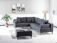 Canapé d'angle modulable convertible trois places en tissu, style européen moderne, transformable, pour salon, villa, hôtel