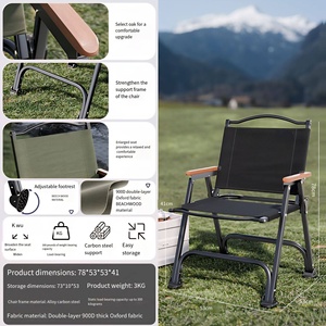 Sedia da Giardino Pieghevole Portatile Kermit, <span class=keywords><strong>Set</strong></span> Sedia e Tavolo per Pesca, Spiaggia, Campeggio, Mobili da Esterno in Acciaio al Carbonio - Product Image 2