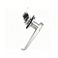Poignée de porte de placard extérieur en acier inoxydable 304, poignées de type L pour armoires industrielles, serrure cylindrique avec 2 clés