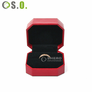 Boîte à bijoux en papier imitation cuir octogonal, impression personnalisée, pour bague de fiançailles, collier, coffret cadeau pour marque de bijoux - Product Image 2