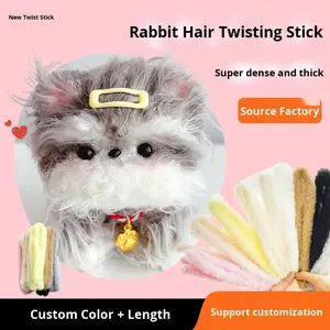 Varilla <span class=keywords><strong>de</strong></span> felpa <span class=keywords><strong>de</strong></span> pelo largo <span class=keywords><strong>de</strong></span> 20 mm, imitación piel <span class=keywords><strong>de</strong></span> conejo, súper densa y gruesa, para DIY, colorida, Moru New - Product Image 4