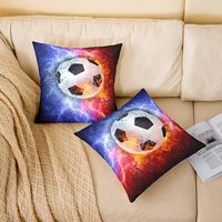 Housse de coussin moderne et artistique, taie d'oreiller en lin pour les amateurs de ballon de sport, football, basketball, rugby, adaptée à la décoration de la maison