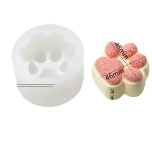 Customized Cute Design Cat Foot Stocked Wholesale Muffin Cup Cake Molds Silicone Sustainable Pet Cake Mold