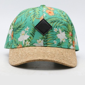 Casquettes <span class=keywords><strong>de</strong></span> baseball <span class=keywords><strong>en</strong></span> cuir avec décoration florale sur le bord <span class=keywords><strong>en</strong></span> liège, impression intégrale, design personnalisé, 6 panneaux, casquettes <span class=keywords><strong>de</strong></span> sport - Product Image 2