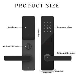 Serrure intelligente résidentielle Infinova X3 - Wi-Fi/Compatible avec les portes en verre, déverrouillage par mot de passe/clé/carte, contrôlée par l'application Ttlock - Product Image 3