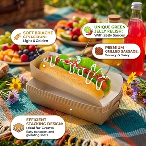 Juego de Combinación de Papel Desechable para Hot Dogs, Bandeja de Papel Blanco para Queso, Contenedor de Comida Rápida con Logotipo Personalizado Impreso, Empaque al por Mayor - Product Image 2