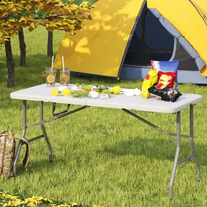 Mesa dobrável ajustável de 5 pés por atacado OEM de fábrica Mesa de acampamento Mesa de viagem portátil