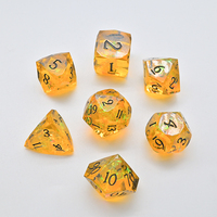 Nouvel ensemble de dés polyédriques en résine transparente avec paillettes holographiques 7 pièces pour jeux de table Dungeons and Dragons
