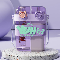 Gobelet double à boire Crayon Shin Chan Punk 520 ml Tritan+PP Gobelet élastique avec corde de transport Bouteille d'eau Gobelet de camping portable