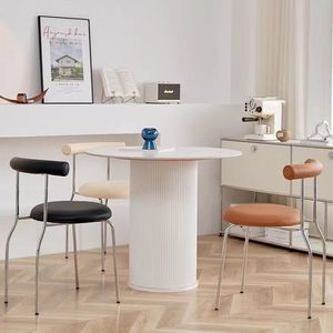 <span class=keywords><strong>Sedia</strong></span> Egg Roll in Crema, Design Minimalista Italiano, Rivestimento Morbido in Microfibra, Schienale di Lusso Leggero, <span class=keywords><strong>Sedia</strong></span> da Pranzo per Casa - Product Image 2