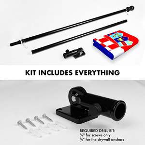 Drapeau Croat DB 3x5 pieds en polyester 150D, sans nœuds, pour mât de drapeau, noir, usage extérieur - Product Image 3