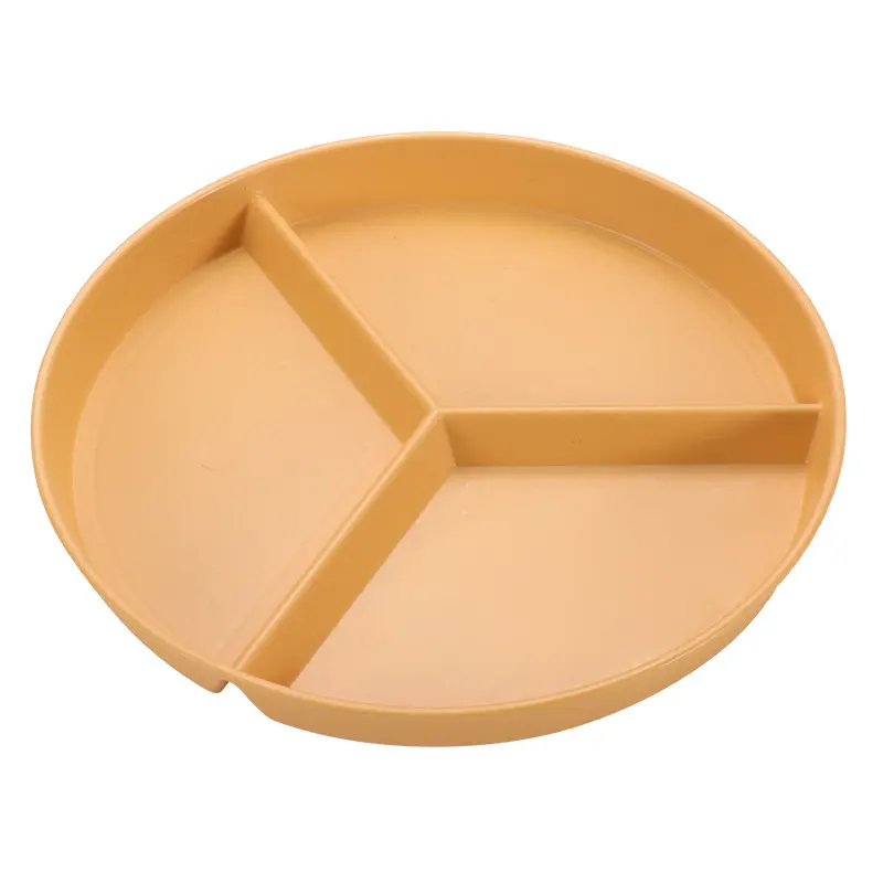 Wheat Straw Split Dining Plate Round Quantitative Fat Reduction Dinner Plate Creative Three -Grid Student Snack Breakfast Plate