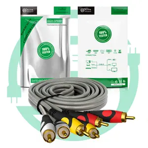 Video âm thanh cáp 3 RCA để 3RCA loạt âm thanh stereo Cáp Nam đến Nam 1.5m RCA cáp