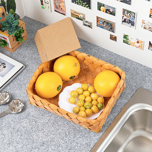 Cesta de Frutas de Rattan Japonês Personalizada, Cesta de Armazenamento de Bambu Trançado com Flores Feitas à Mão, Presente para Amigos e Família - Product Image 5