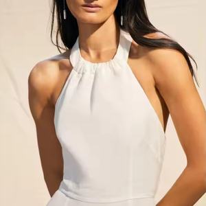 Vestido Blanco de Verano de Alta Calidad a Precio Bajo, 100% Algodón, Sin Mangas, Espalda Descubierta, Vestido Largo de Noche para Mujer - Product Image 2