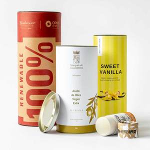 Eco Friendly Food Grade Paper <b>Tube</b> For Tea Aluminum Foil Lined Airtight <b>Cardboard</b> Cylinder Custom Printing Bulk - Product Image 4
