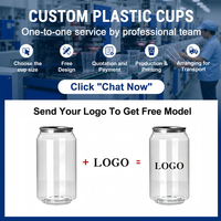 Boîtes en plastique PET OEM avec logo, boîtes PET transparentes pour boissons, boîtes PET avec couvercles en aluminium pour les magasins de boissons