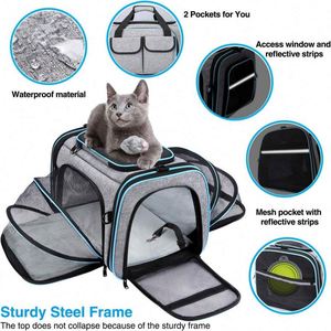Free Sample Airline Approved Pet <b>Carrier</b> Large <b>Soft</b> Sided Pet Travel TSA <b>Carrier</b> 4 Sides Expandable <b>Cat</b> Collapsible <b>Carrier</b> - Product Image 4